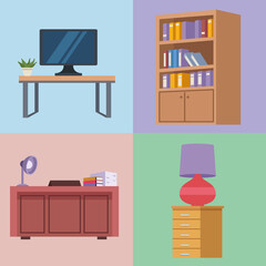 four furniture office icons
