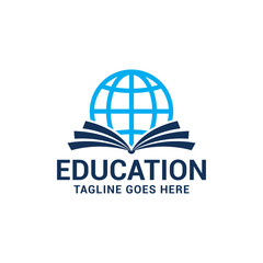 Education logo con vector template.