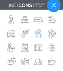 Restaurant - modern line design style icon set