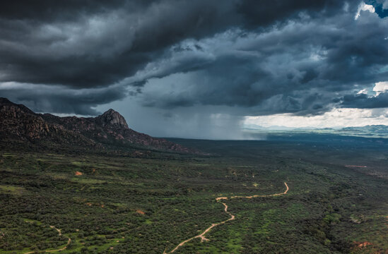 Storm clouds over Elephant Head near Madera Canyon, Arizona