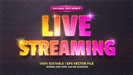 live streaming shiny glow 3d editable text effect