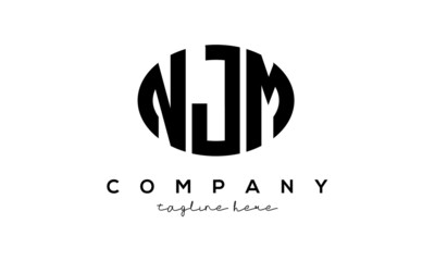 NJM three Letters creative circle logo design