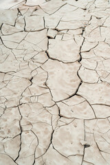 Background of arid terrain in desert on summer. Waterless soil.