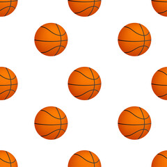 Basketball ball pattern on white background. Vector illustration.