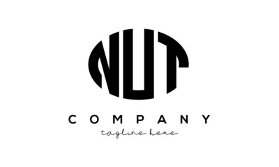 NUT three Letters creative circle logo design	