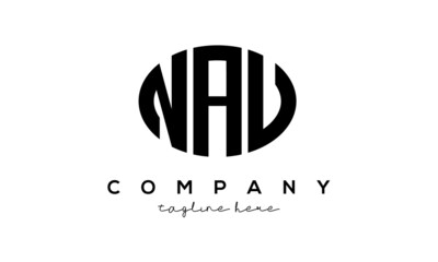 NAU three Letters creative circle logo design	