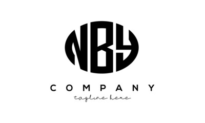 NBY three Letters creative circle logo design	