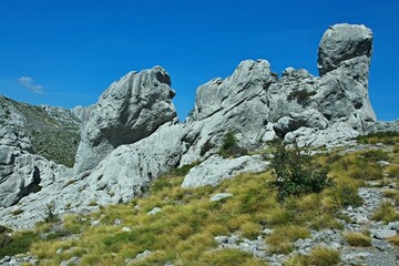 Croatia-view of the rocky city of Tulove Grede in the Velebit National Park
