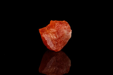 Macro mineral stone Nepheline sunny stone black background