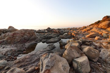 Fototapeta na wymiar Rock in the front of the sea