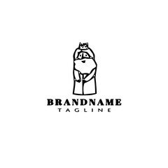 king or sultan cartoon logo template icon black isolated vector