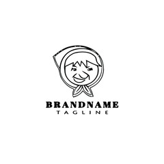 witch cartoon logo icon design black template isolated illustration