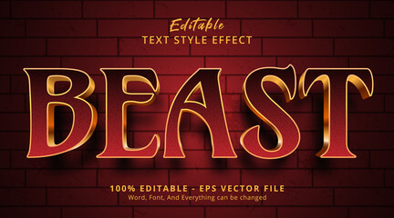 Beast text on gothic horror color gradient style, editable text effect
