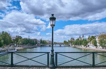 street lamp on the Pont des arts in Paris 