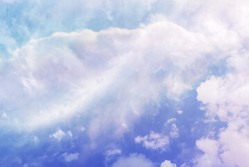 Fototapeta na wymiar blue and pastels soft cloud blend, sweeping clouds, ethereal, only clouds and blue sky