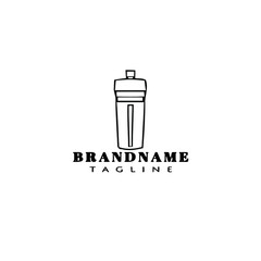 sport water bottle logo cartoon icon design template black isolated vector