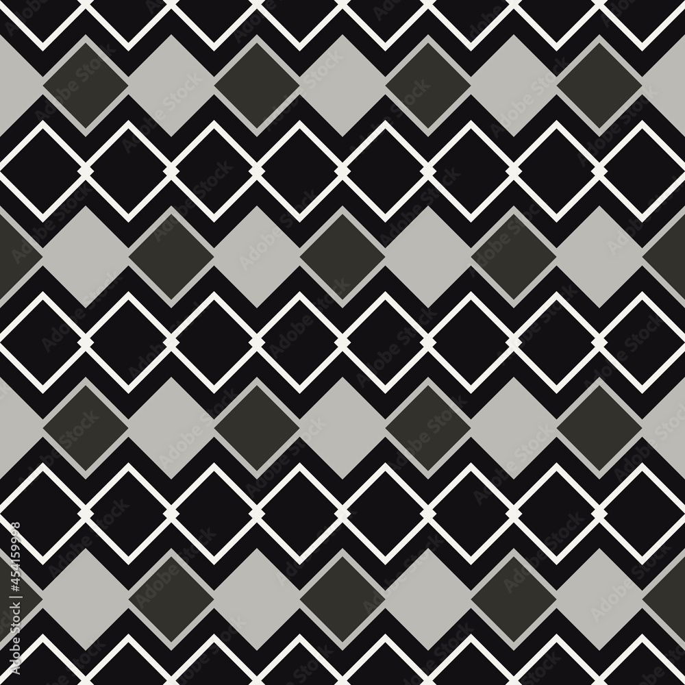 Poster Gray repeated rhombs. Seamless vector pattern.