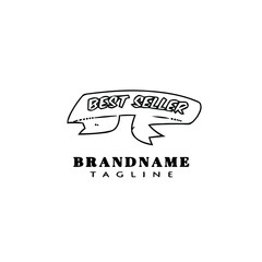 best seller cartoon logo icon design template black isolated illustration