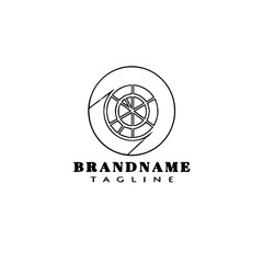 big data management cartoon logo icon design template black vector illustration