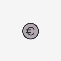 Vector illustration of euro coin icon