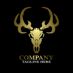 Fototapeta premium Modern deer skull logo. Vector illustration