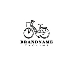 bike cartoon logo icon template black isolated vector illustration