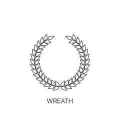 Wreath vector icon. Greek wreath, symbol and icon of victories