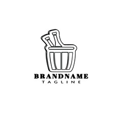 bottle in a waste basket logo icon design template vector illustration