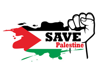 save palestine simple flat design illustration