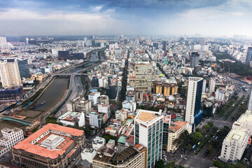 Fototapeta na wymiar View of Ho Chi Minh city or Saigon, Vietnam