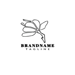 Fototapeta premium flower logo cartoon icon design black isolated vector illustration