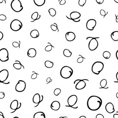 Seamless pattern with sketch circles shape
