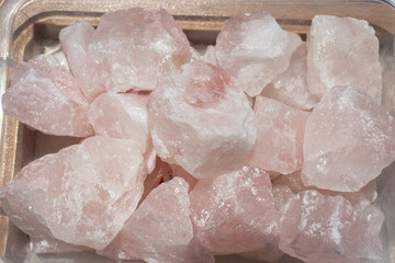 Close up shot of a pile of pink stones