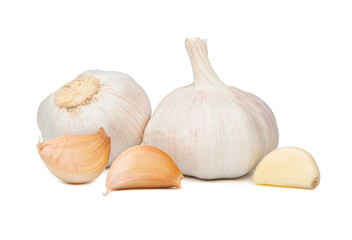 Garlic bulb and Garlic isolated on white background.clipping path.