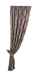 A beautiful curtain with a catch. Isolated white background.