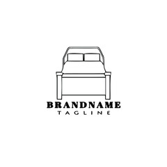 bed logo cartoon logo icon design template black cute vector illustration