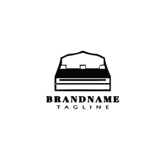 bed logo cartoon logo icon design template black flat vector illustration