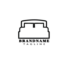 bed logo cartoon logo icon design template cute isolated vector illustration