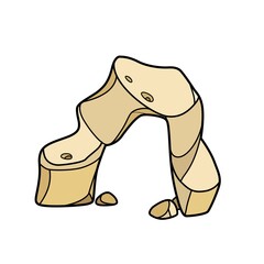 Sandstone decorative arch object  color variation for coloring page isolated on white background
