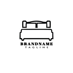 bed logo cartoon logo icon design template black isolated cute illustration