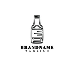 beer bottle logo icon design template black isolated vector illustration