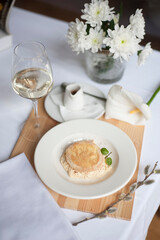 Tiramisu is a coffee-flavoured Italian dessert. It is made of ladyfingers dipped in coffee, layered with a whipped mixture of eggs, sugar, and mascarpone cheese, flavoured with cocoa. 