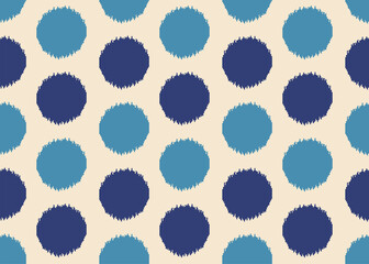Ikat art seamless pattern. Tie-dye background. Traditional classic wallpaper. Folk style for fashion, interior, home decoration. Vector