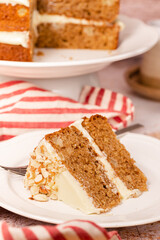 Spice Cake with Frosting and Nuts