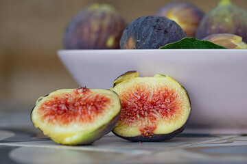 Fresh figs in a bowl, healthy food