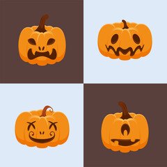 four halloween decorative pumpkins
