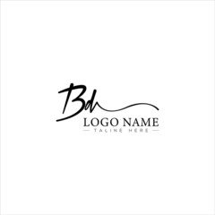 Obraz premium letter bd or b d minimalist feminine handwriting logo. B D handwriting logo with a beautiful template