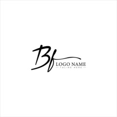 letter BFor FB minimalist feminine handwriting logo. F B handwriting logo with a beautiful template