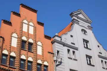 Wismar - Giebel in der historischen Altstadt, Mecklenburg-Vorpommern, Deutschland, Europa