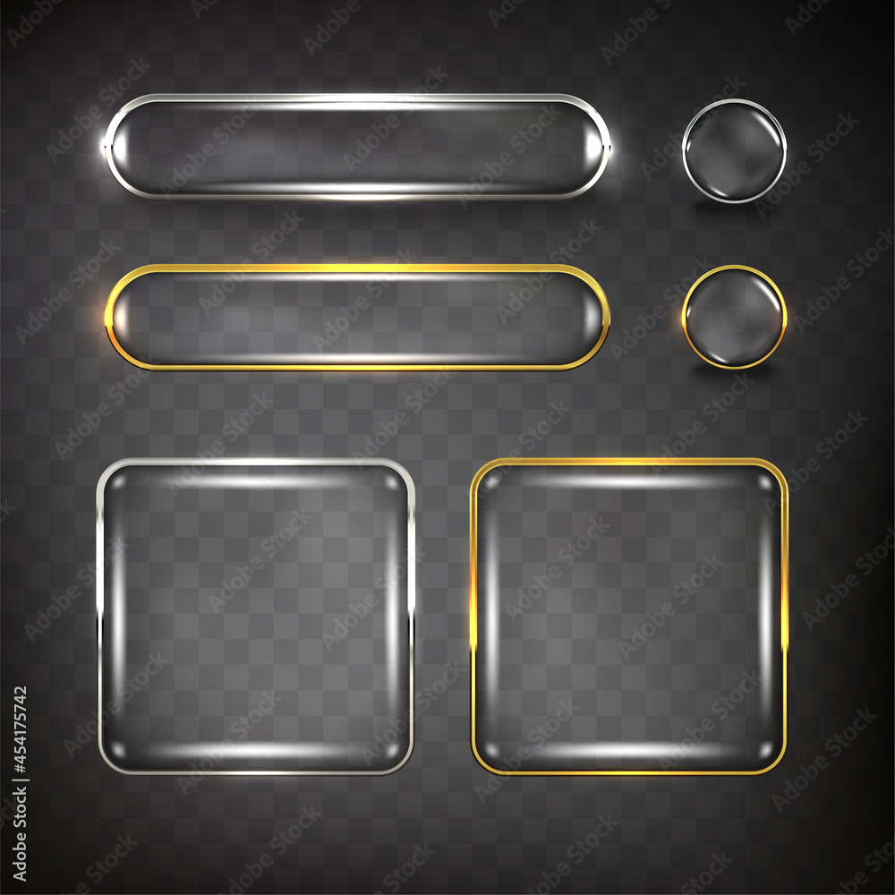 Canvas Prints buttons set web steel on background color black 13